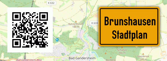 Stadtplan Brunshausen, Kreis Wesermünde