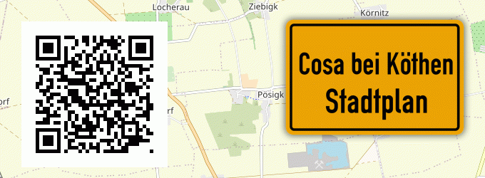 Stadtplan Cosa bei Köthen, Anhalt