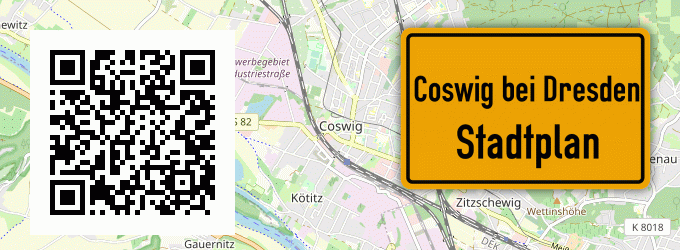 Stadtplan Coswig bei Dresden