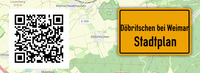 Stadtplan Döbritschen bei Weimar, Thüringen