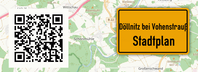 Stadtplan Döllnitz bei Vohenstrauß