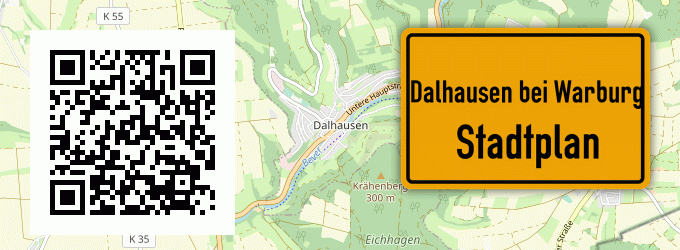 Stadtplan Dalhausen bei Warburg, Westfalen