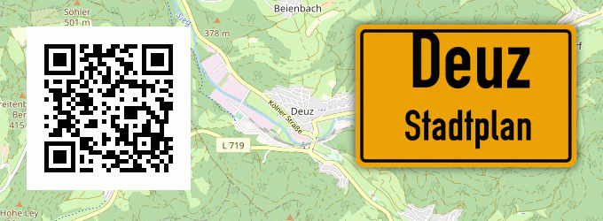 Stadtplan Deuz, Kreis Siegen, Westfalen