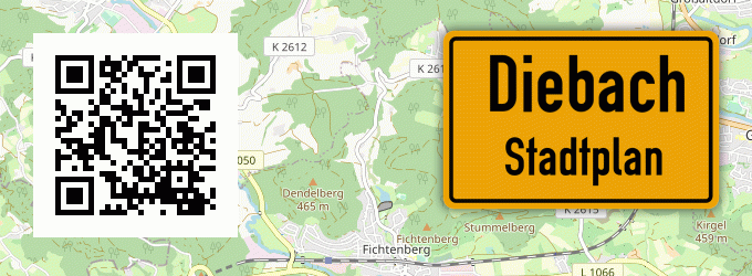 Stadtplan Diebach, Kreis Neustadt an der Aisch