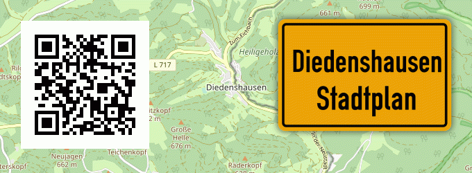 Stadtplan Diedenshausen, Kreis Wittgenstein