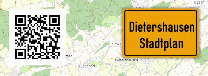 Stadtplan Dietershausen, Kreis Fulda