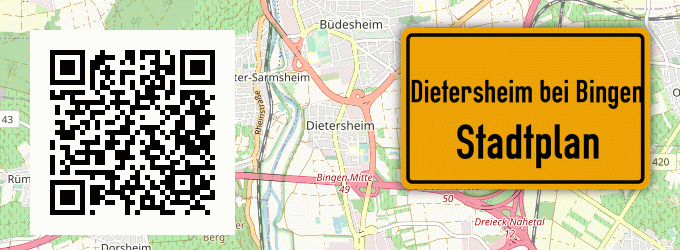 Stadtplan Dietersheim bei Bingen, Rhein