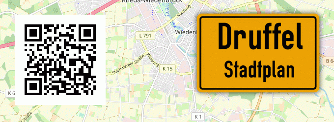 Stadtplan Druffel, Kreis Wiedenbrück