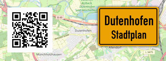 Stadtplan Dutenhofen, Kreis Wetzlar