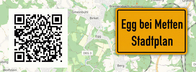 Stadtplan Egg bei Metten, Niederbayern