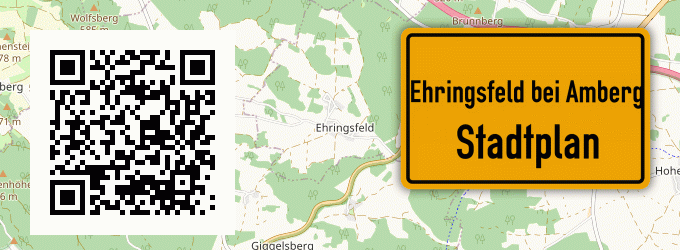 Stadtplan Ehringsfeld bei Amberg, Oberpfalz