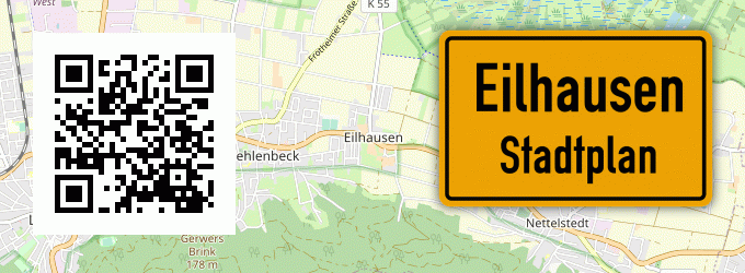 Stadtplan Eilhausen, Kreis Lübbecke, Westfalen