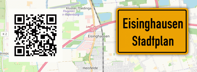 Stadtplan Eisinghausen, Ostfriesland