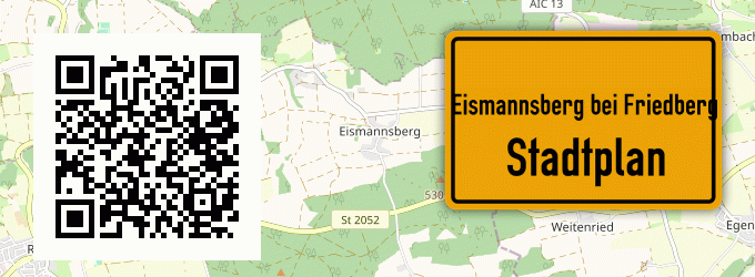Stadtplan Eismannsberg bei Friedberg, Bayern