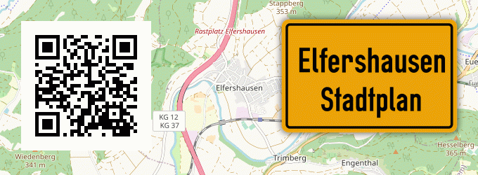 Stadtplan Elfershausen, Kreis Melsungen