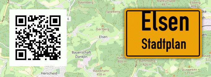 Stadtplan Elsen, Kreis Paderborn