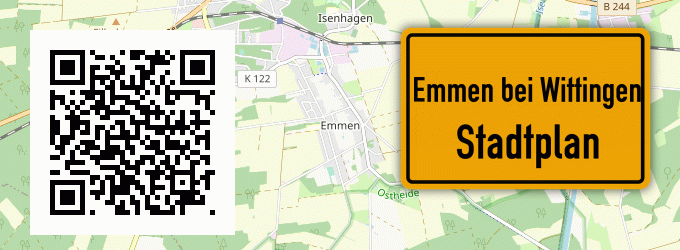 Stadtplan Emmen bei Wittingen, Niedersachsen