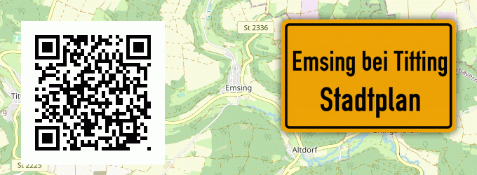 Stadtplan Emsing bei Titting, Oberbayern