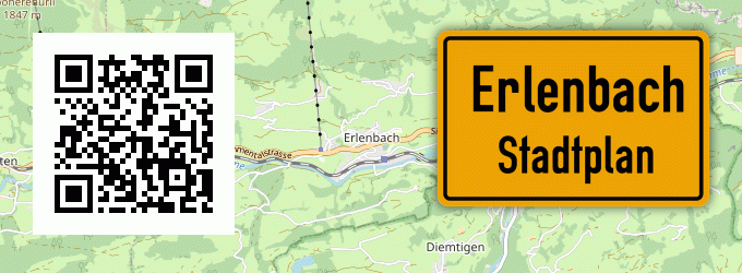 Stadtplan Erlenbach, Kreis Erbach, Odenwald
