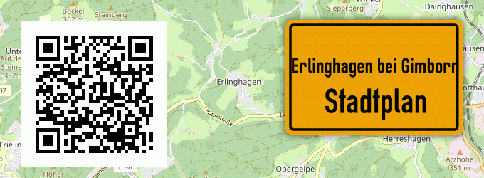 Stadtplan Erlinghagen bei Gimborn