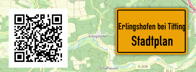 Stadtplan Erlingshofen bei Titting, Oberbayern