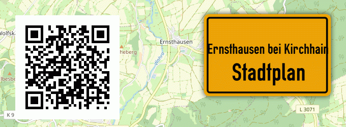Stadtplan Ernsthausen bei Kirchhain, Hessen