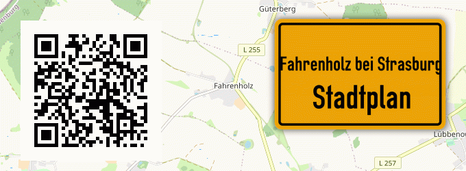 Stadtplan Fahrenholz bei Strasburg