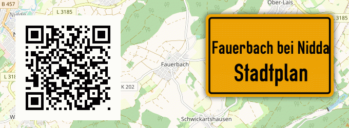 Stadtplan Fauerbach bei Nidda