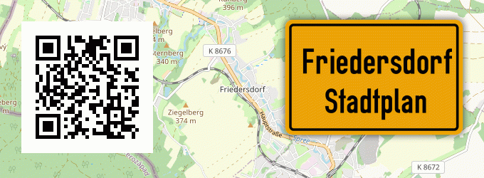 Stadtplan Friedersdorf, Niederlausitz