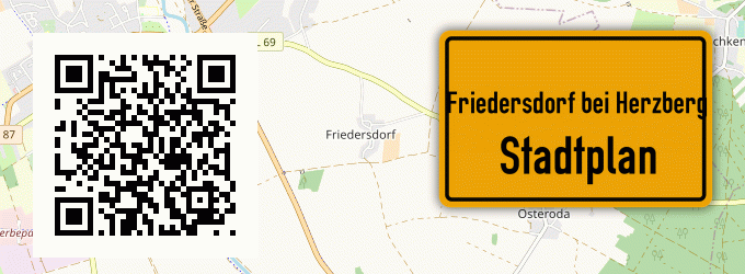 Stadtplan Friedersdorf bei Herzberg, Elster