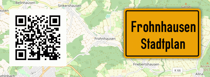 Stadtplan Frohnhausen, Kreis Warburg, Westfalen