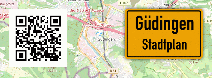 Stadtplan Güdingen, Saar