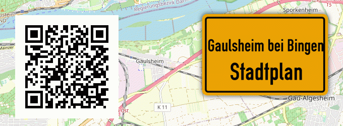 Stadtplan Gaulsheim bei Bingen, Rhein