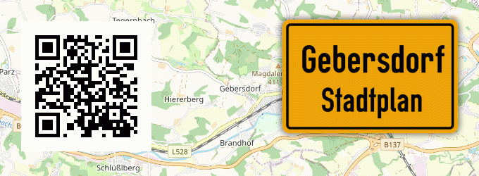 Stadtplan Gebersdorf, Kreis Ziegenhain, Hessen