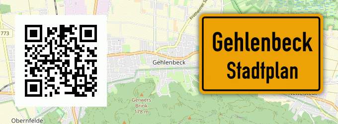 Stadtplan Gehlenbeck, Kreis Lübbecke, Westfalen