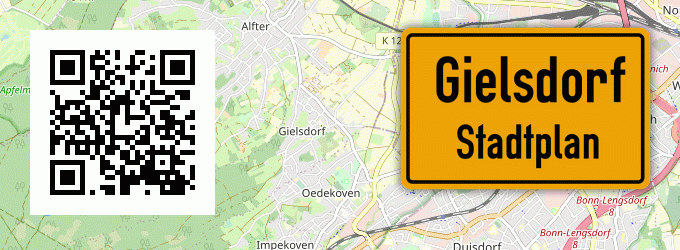 Stadtplan Gielsdorf, Kreis Bonn