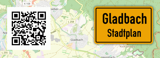 Stadtplan Gladbach, Kreis Neuwied