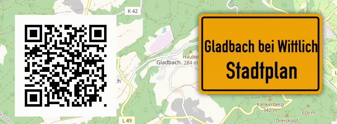 Stadtplan Gladbach bei Wittlich