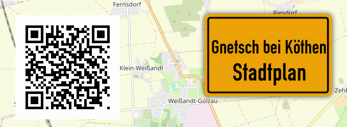 Stadtplan Gnetsch bei Köthen, Anhalt