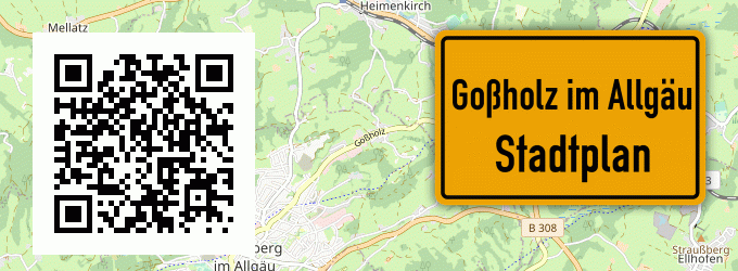 Stadtplan Goßholz im Allgäu