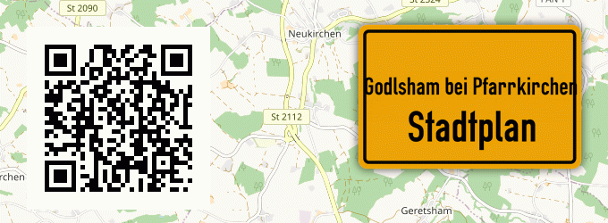 Stadtplan Godlsham bei Pfarrkirchen, Niederbayern
