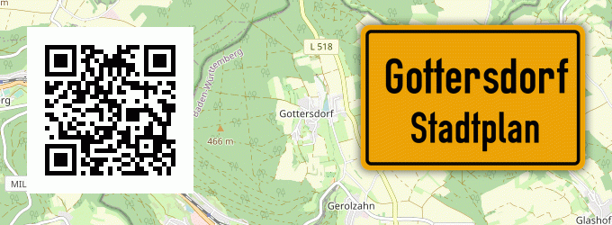 Stadtplan Gottersdorf, Baden
