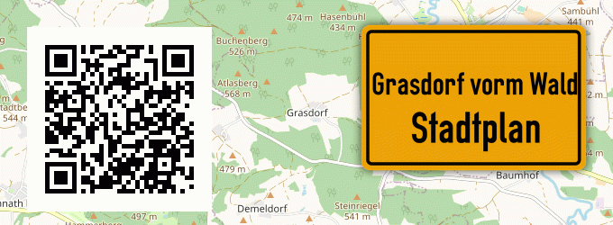 Stadtplan Grasdorf vorm Wald
