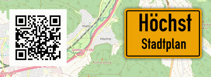 Stadtplan Höchst, Kreis Gelnhausen
