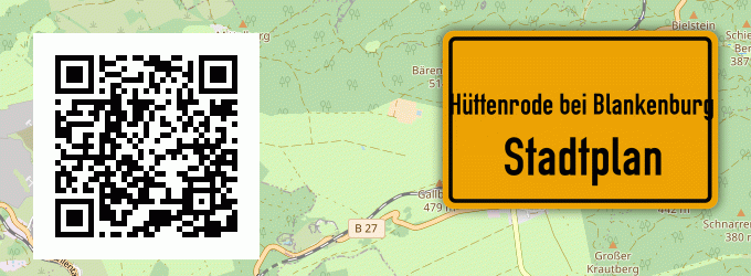Stadtplan Hüttenrode bei Blankenburg, Harz