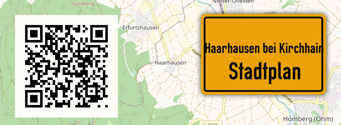 Stadtplan Haarhausen bei Kirchhain, Hessen