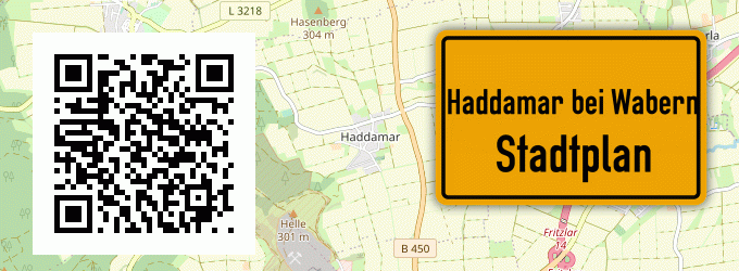 Stadtplan Haddamar bei Wabern, Hessen