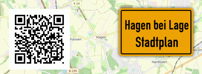 Stadtplan Hagen bei Lage, Lippe
