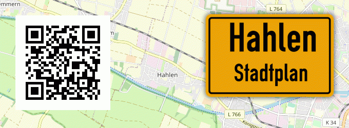 Stadtplan Hahlen, Kreis Minden, Westfalen
