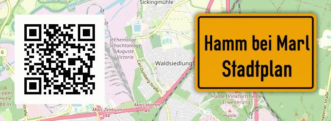 Stadtplan Hamm bei Marl, Westfalen